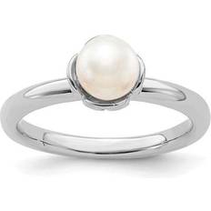 Stacks & Stones Stackable Expressions Ring - Silver/Pearl