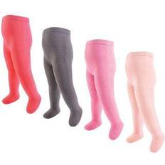 Organic/Recycled Materials Pantyhose Touched By Nature Baby Girl's Tights 4-pack - Coral/Charcoal