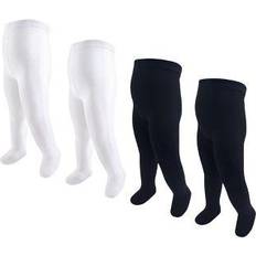 Organic/Recycled Materials Pantyhose Touched By Nature Baby Girl's Tights 4-pack - Black/White