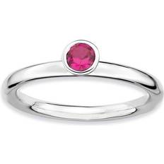 Stacks & Stones Stack High 4mm Ring - Silver/Ruby