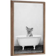 Plastic Framed Art Kate & Laurel Blake Koala in Bathtub by Amy Peterson Framed Art 45.7x61cm