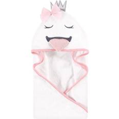 White Baby Towels Hudson Cotton Animal Face Hooded Towel Swan