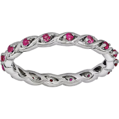 Stacks & Stones Lab-Created Ruby Stack Ring - Silver/Ruby