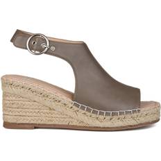 Faux Leather Espadrilles Journee Collection Crew - Taupe