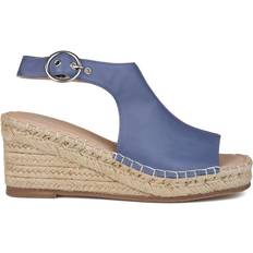 Faux Leather Espadrilles Journee Collection Crew - Blue