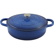 Crock-Pot Artisan 5-Quarts Enameled Cast Iron Braiser Pan, Sapphire Blue con tapa 4.7 L
