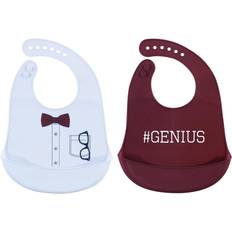 Red Food Bibs Little Treasures Silicone Bibs Genius 2-pack