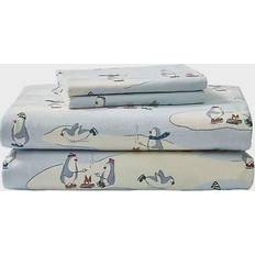 Bed Sheets Eddie Bauer Skating Penguins Bed Sheet Blue