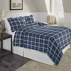 Pointehaven 175 GSM Plaid Duvet Cover Blue, Black (243.84x233.68cm)