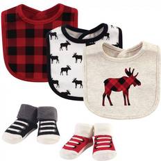 Machine Washable Food Bibs Hudson Bib and Sock Set Moose 5-pack