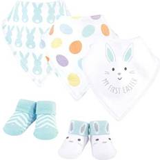 Multicolored Food Bibs Hudson Easter Bib and Sock Set Blue/White