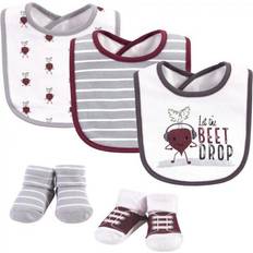 Multicolored Food Bibs Hudson Cotton Bib and Sock Set Drop The Beet 5-pack