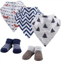 Multicolored Pacifiers & Teething Toys Hudson Bandana Bib and Socks Set Teepee 5-pack