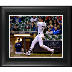 Fanatics Christian Yelich Milwaukee Brewers Framed Autographed Horizontal Swinging Photograph with "18 NL MVP" Inscription