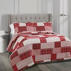 Lush Decor Greenville Duvet Cover Red (233.68x223.52cm)