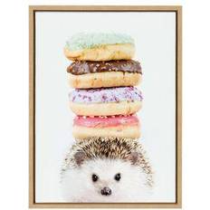 Kate & Laurel Sylvie Hedgehog Donuts by Amy Peterson Framed Art 45.7x61cm