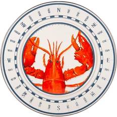 Red Dinner Plates Golden Rabbit Lobster Dinner Plate 32.385cm 2pcs