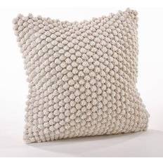 Saro Lifestyle Crochet Pom-Pom Complete Decoration Pillows White (50.8x50.8cm)