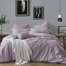 Cotton Duvet Covers Swift Home Yarn-Dyed Duvet Cover Purple (233.68x)