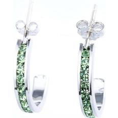 Macy's Green Earrings Macy's August Semi Hoop Earrings - Silver/Green