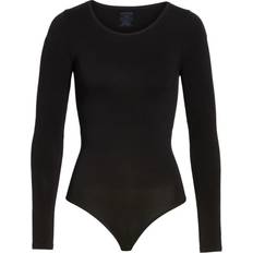 Long Sleeve Shaping Thong Bodysuit - Black