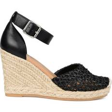 Faux Leather Espadrilles Journee Collection Sierra - Black