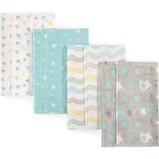 Multicoloured Cloth Diapers Luvable Friends Flannel Burp Cloth Gray Elephant 4-pack