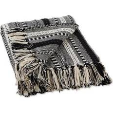 Design Imports Braided Striped Blankets Black (152.4x127cm)