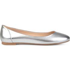 Faux Leather Ballerinas Journee Collection Kavn - Silver