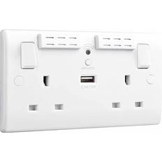 British General BG White Double Switched Socket WIFI USB wilko