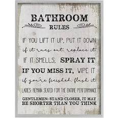 Stupell Bathroom Rules 27x35cm Wall Framed Art 27.9x35.6cm