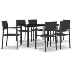 Dining table and chairs vidaXL 3099266 Patio Dining Set, 1 Table incl. 6 Chairs