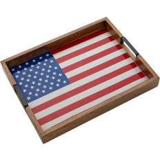 With Handles Serving Platters & Trays Mikasa Gourmet Basics American Flag Lazy Susan Serving Tray