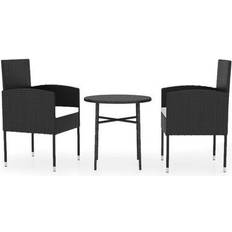 vidaXL À Díner Jardin 3 pcs Résine Tressée Anthracite Ensemble repas de patio, 1 Table incluse 2 Chaises