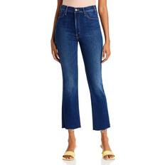 Mother High Rise Frayed Flare Leg Ankle Jeans