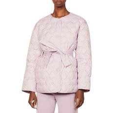 Viscose - Women Jackets Sandro Rayja Quilted Belted Jacket - Lilac