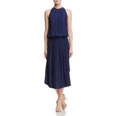 Ramy Brook Audrey Sleeveless Halter Drop Waist Midi Dress - Navy