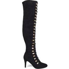 Laced High Boots Journee Collection Trill Medium Calf - Black