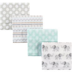Flannel Receiving Blankets Elephant 4-pack