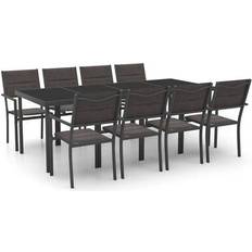 vidaXL 3073530 Patio Dining Set, 1 Table incl. 8 Chairs
