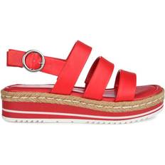 Faux Leather Espadrilles Journee Collection Robyn - Red