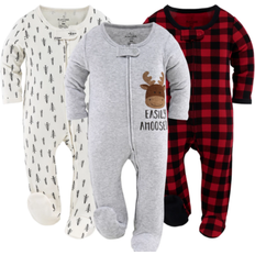 The Peanutshell Baby Boys and Girls Sleepers Set 3 Pack - Red Black