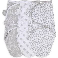 The Peanutshell Swaddle Wrap Gray Safari 3-pack