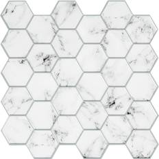 Wallpapers RoomMates Carrara Marble Hexagon Peel And Stick Backsplash