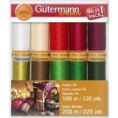 Gutermann 734021-1 cotton 50 hday thread set gold metallic