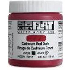 Golden SoFlat Matte Acrylic Paint Cadmium Red Dark, 118 ml, Jar