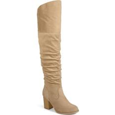 Beige High Boots Journee Collection Kaison Extra Wide Calf - Stone