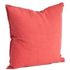 Linen Textiles Saro Lifestyle Fringed Complete Decoration Pillows Red (50.8x50.8cm)