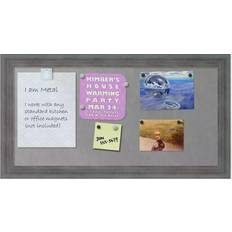 Notice Boards Amanti Art Rustic Gray Magnetic Bulletin Board Notice Board 66x35.6cm