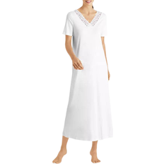 White Nightgowns Hanro Moments Short Sleeve Long Gown - White